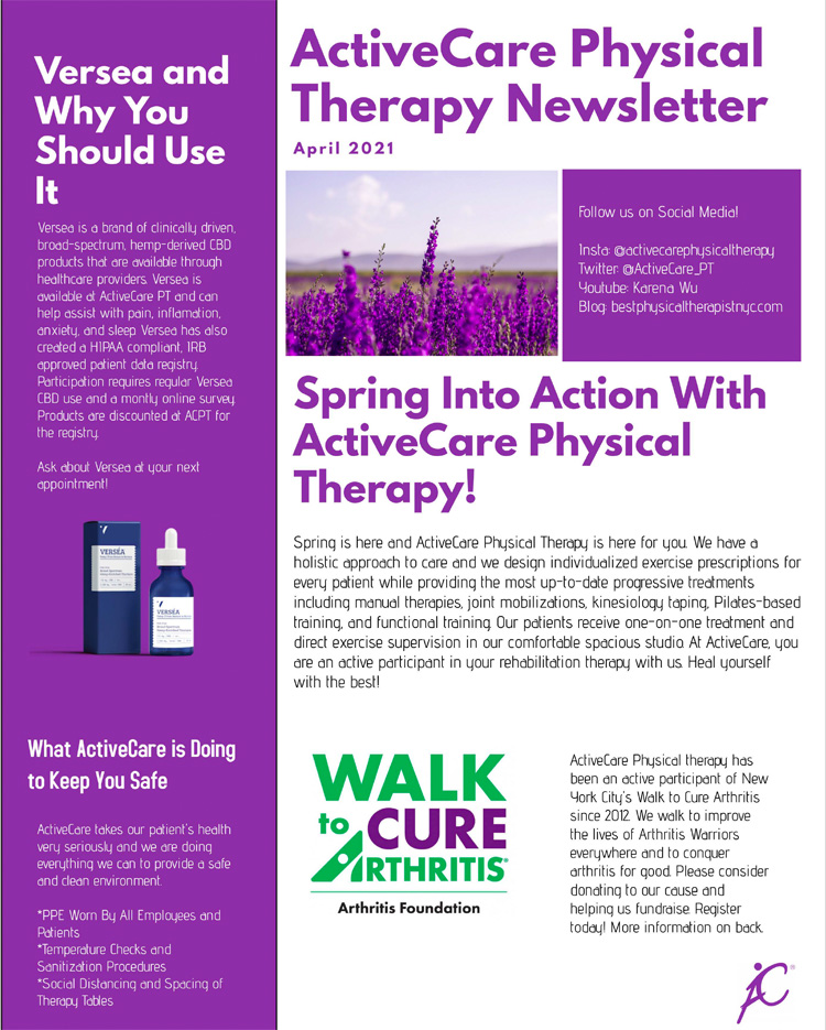 ActiveCare Physical Therapy newsletter | April 2021